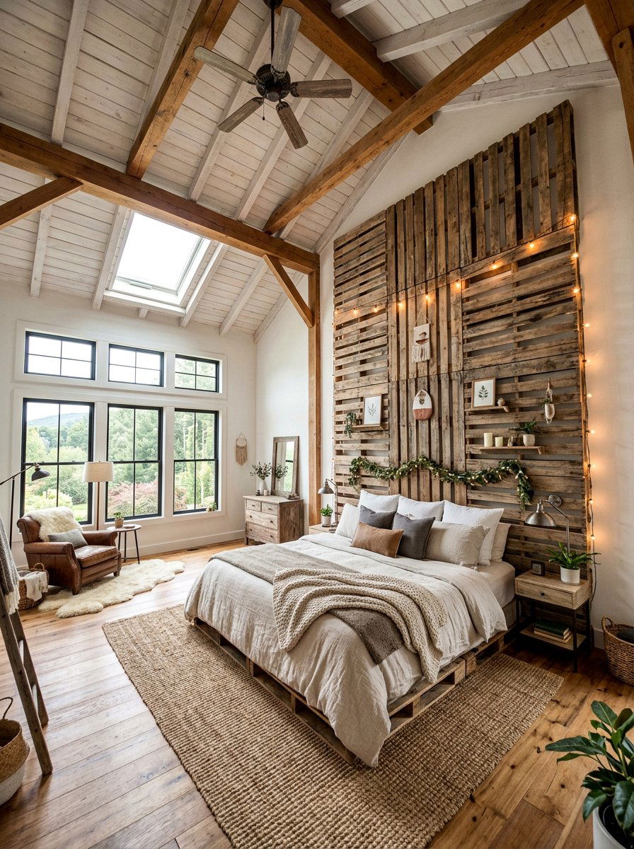 Tall Headboard Room - 25 King size pallet bed ideas