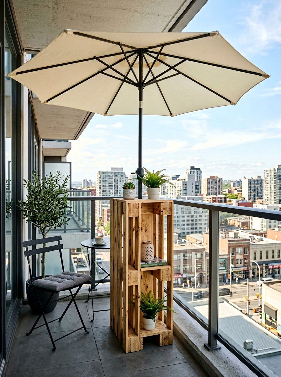 Tall Pallet Column - 25 Pallet Umbrella Stand Ideas