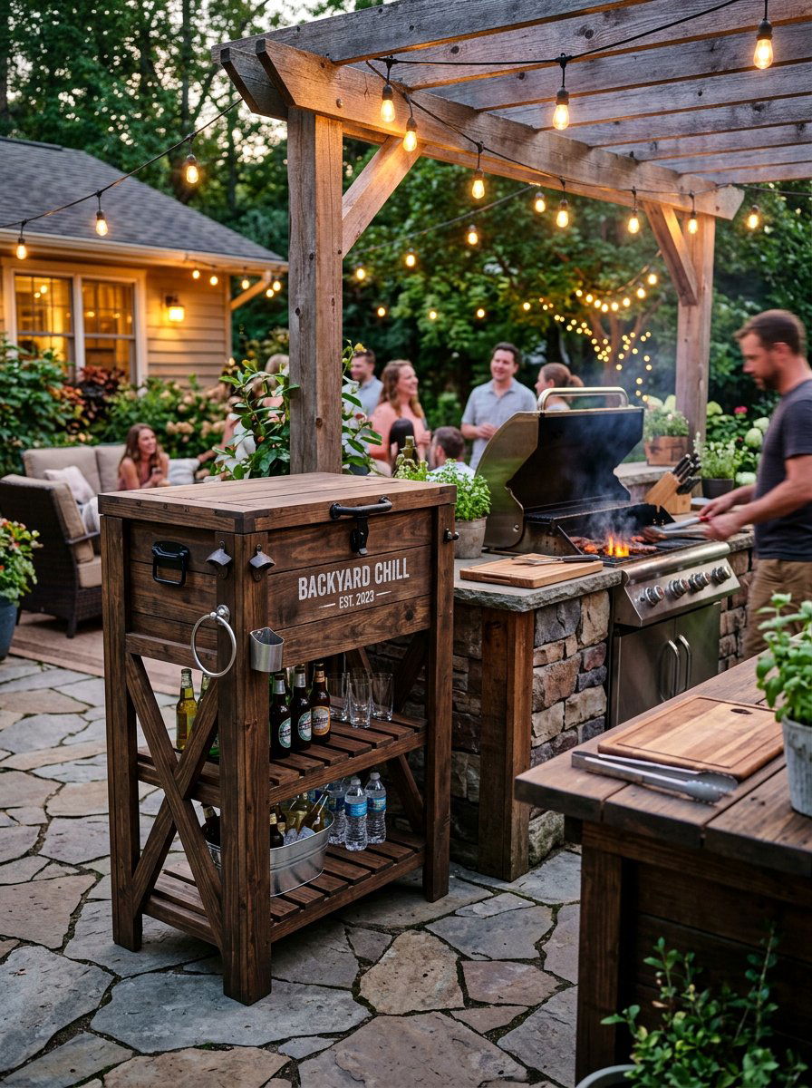 Tall Standing Pallet Cooler - 25 Pallet Ice Chest Holder Ideas