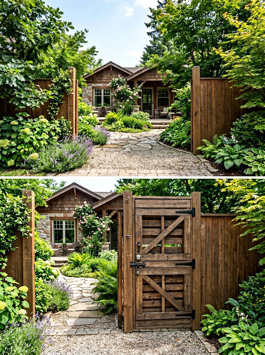 Tall pallet gate for privacy - 25 Pallet Garden Gate Ideas
