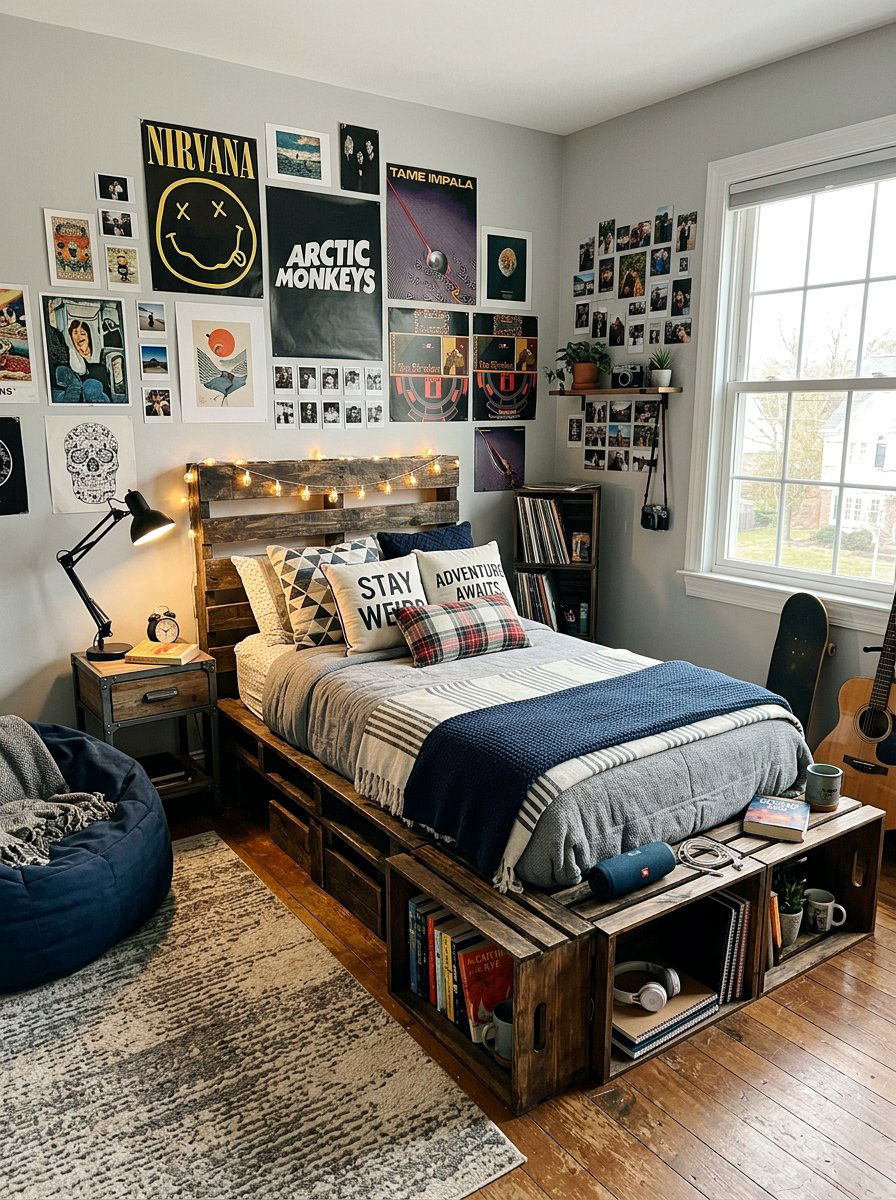 Teen Room Pallet Bed - 25 Pallet bed ideas with crate storage