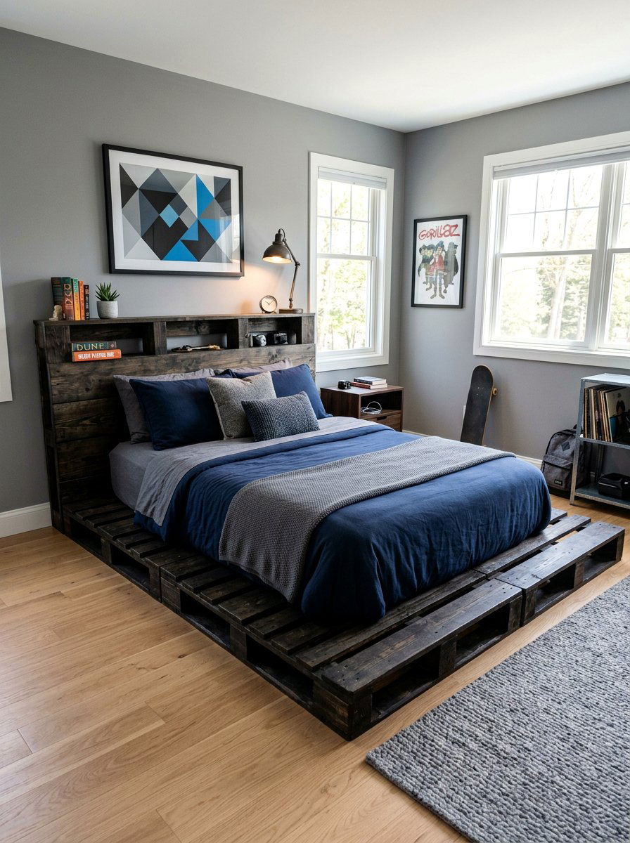 Teenager boy pallet bed - 25 Pallet bed ideas for boys room