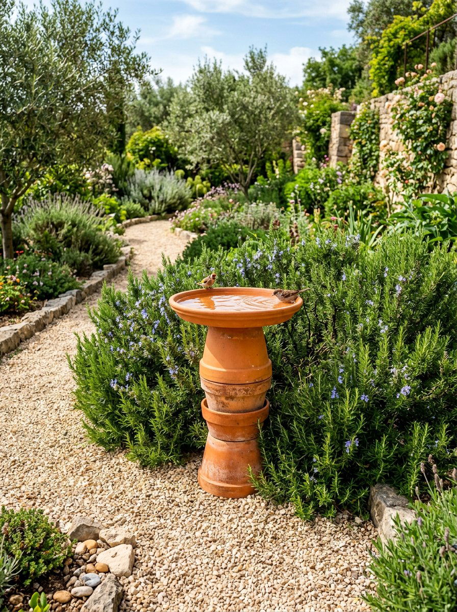 Terracotta Pot Bird Bath - 25 unique bird bath ideas