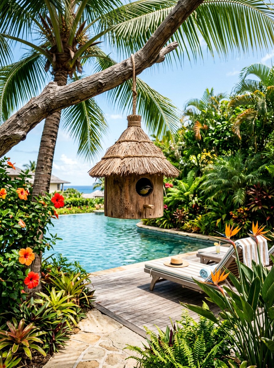 Thatch Roof Birdhouse - 25 unique birdhouse ideas