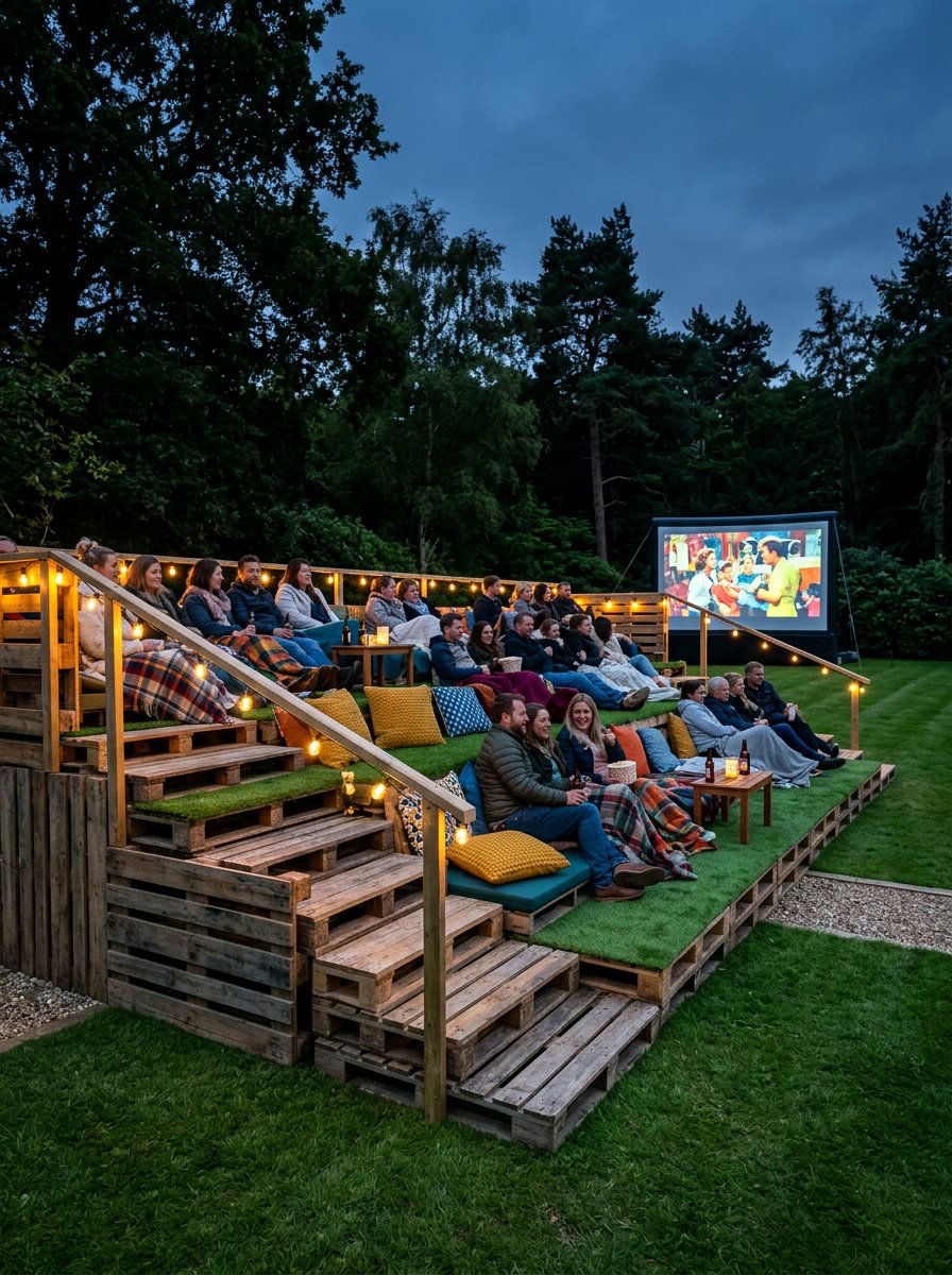 Tiered Pallet Lounge - 25 Pallet Lounge Chair Ideas