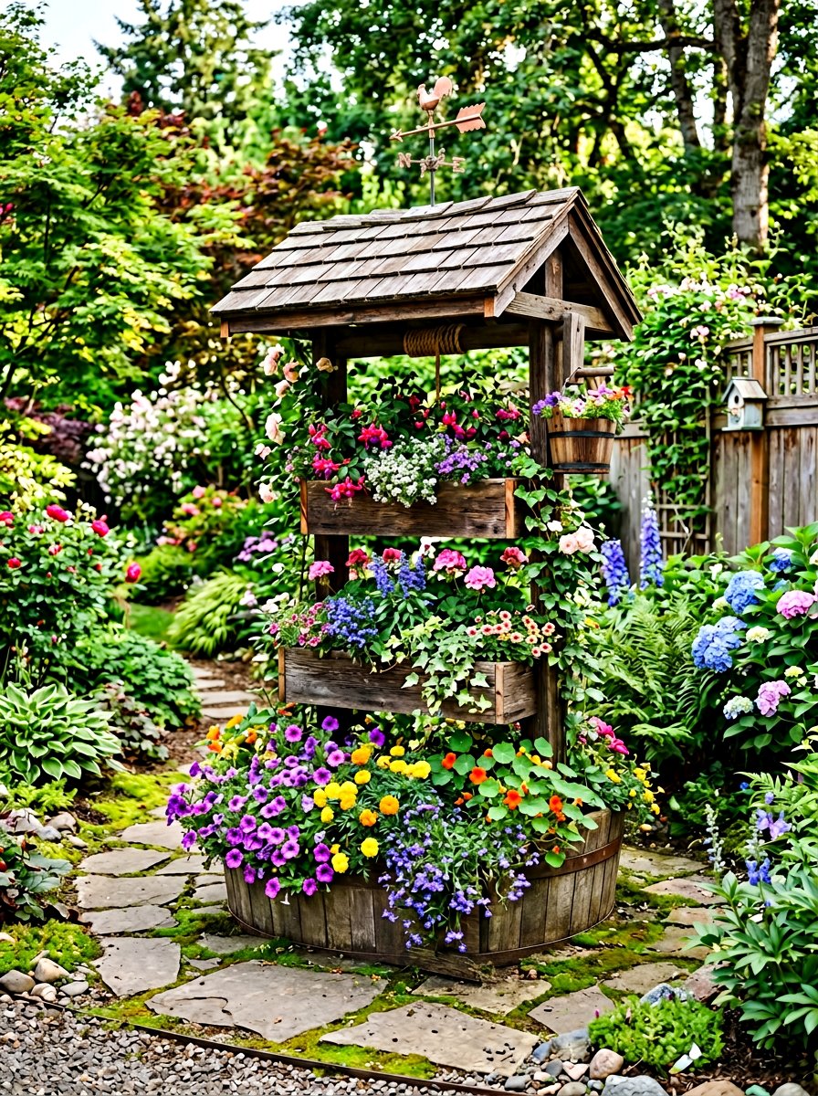 Tiered Pallet Planter - 25 Pallet Wishing Well Planter Ideas