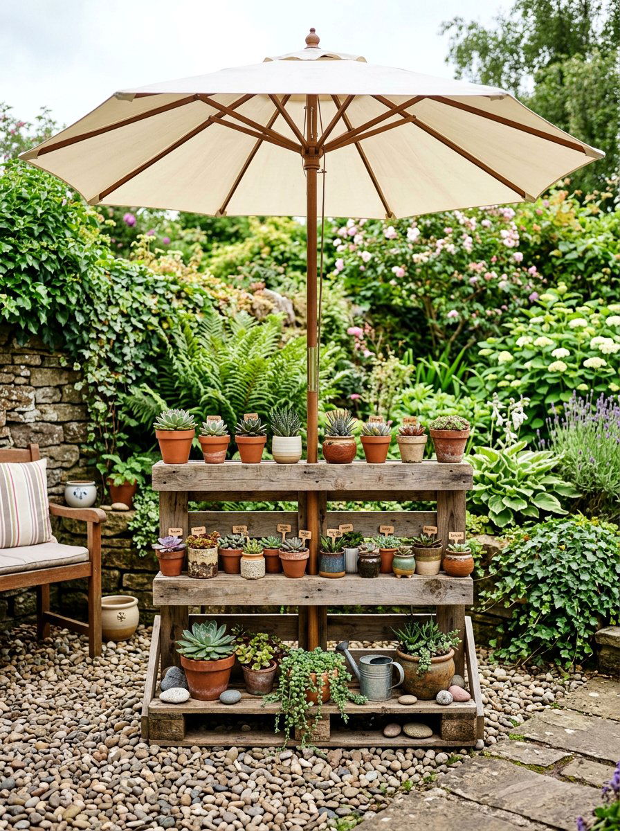 25 Creative Pallet Umbrella Stand Ideas for Your Patio