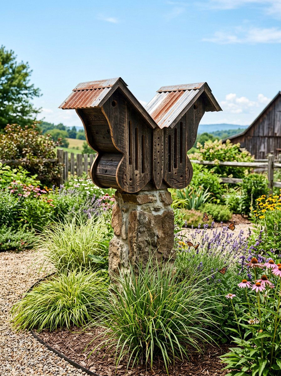 Tin Roof Butterfly House - 25 Pallet Butterfly House Ideas