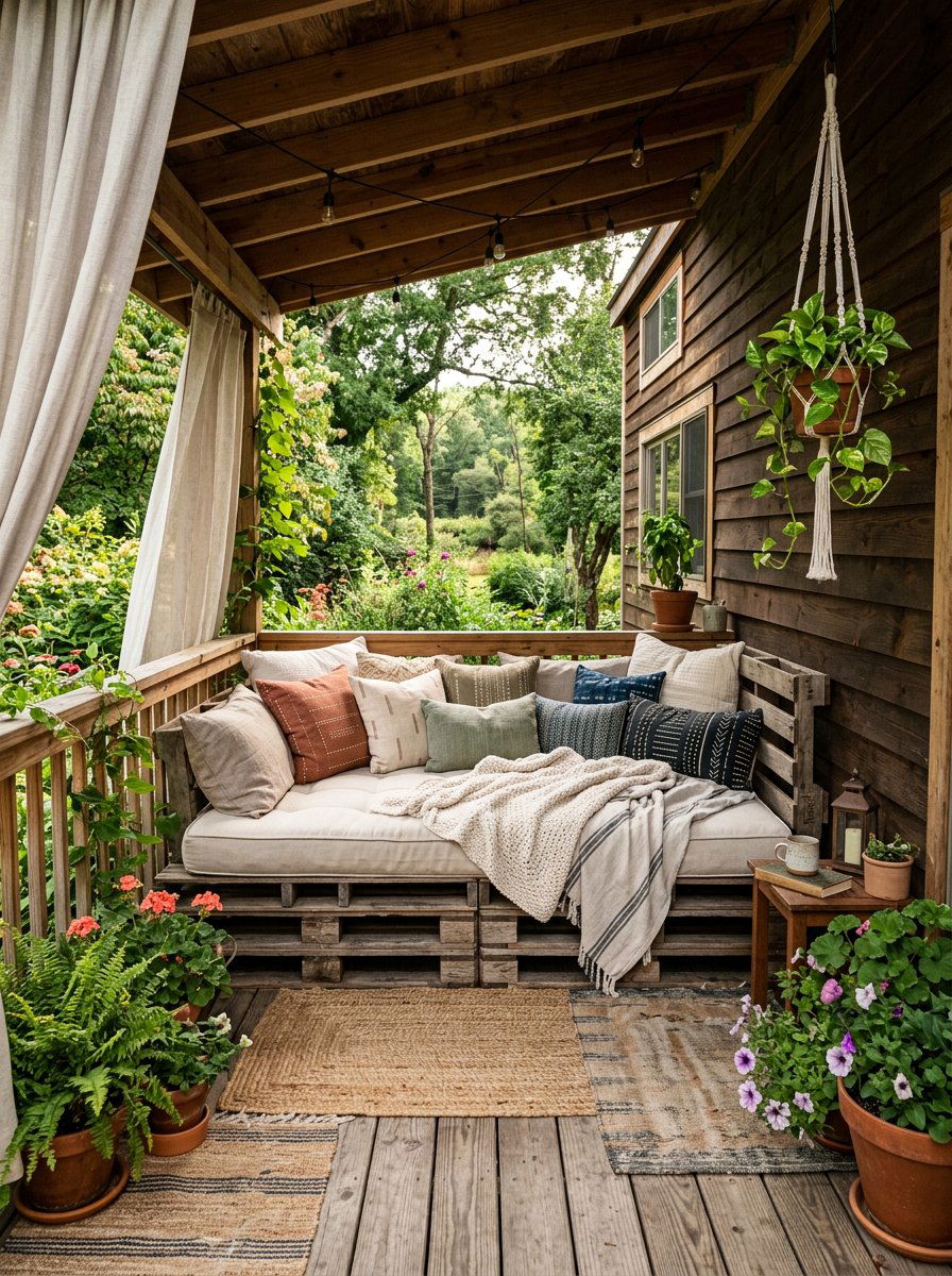 Tiny House Porch Pallet Bed - 25 Pallet bed ideas for tiny house