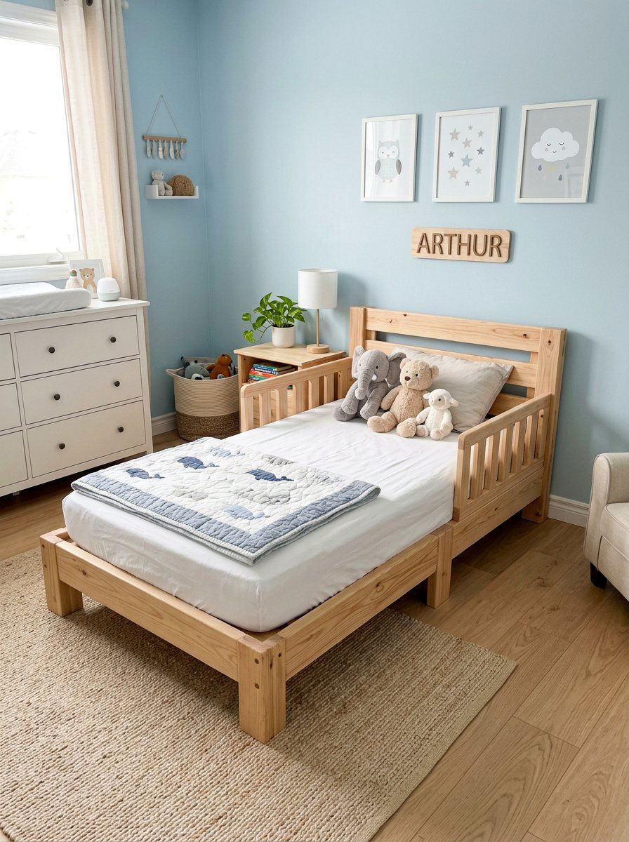 Toddler Bed With Side Rails - 25 Pallet toddler bed ideas