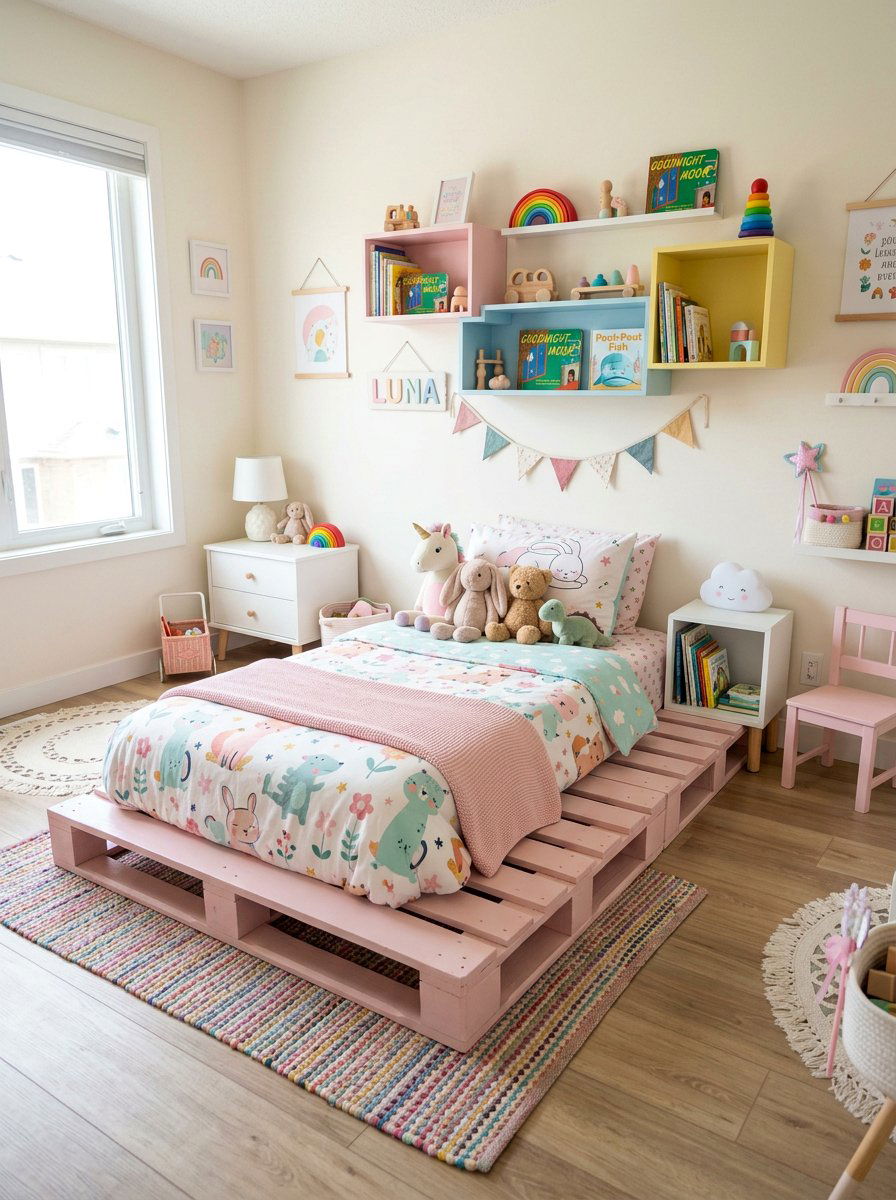 Toddler pallet bed - 25 Pallet bed ideas for girls room