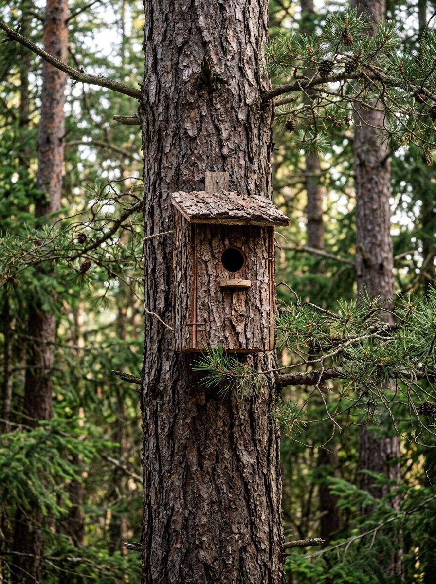 Tree bark birdhouse - 25 unique birdhouse designs