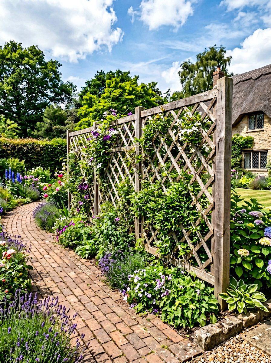 Trellis Style Pallet Screen - 25 Pallet Privacy Screen Ideas