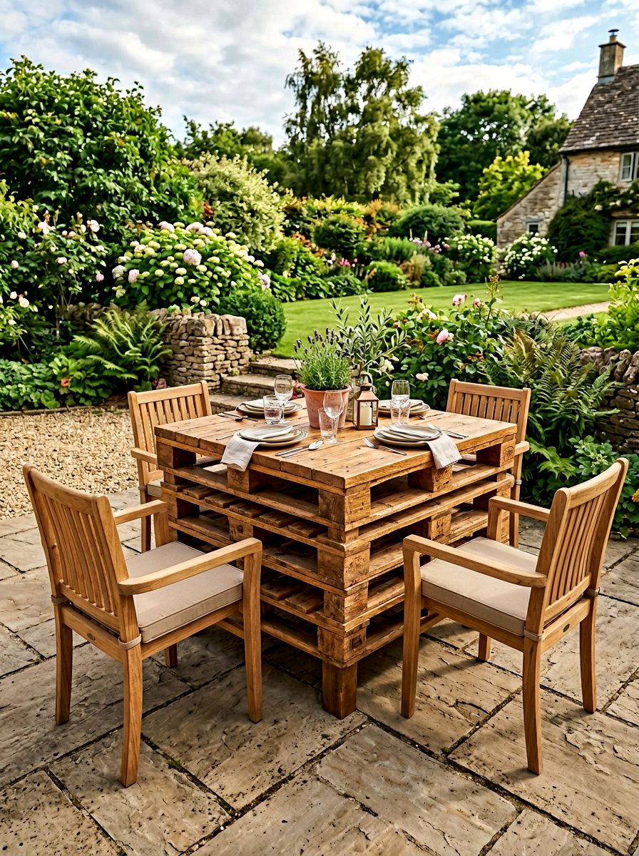 Triple Stack Pallet Patio Table - 25 Pallet Coffee Table for Patio Ideas