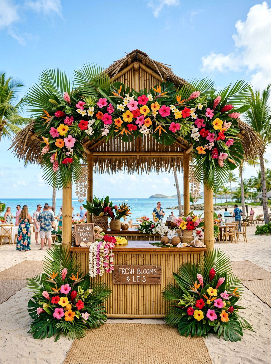 Tropical Floral Station - 25 bloom bar ideas