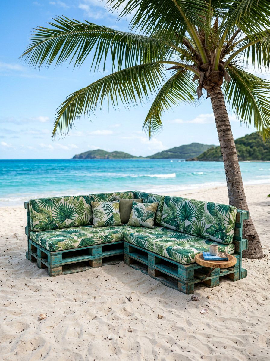Tropical Pallet Seat - 25 Pallet Lounge Chair Ideas