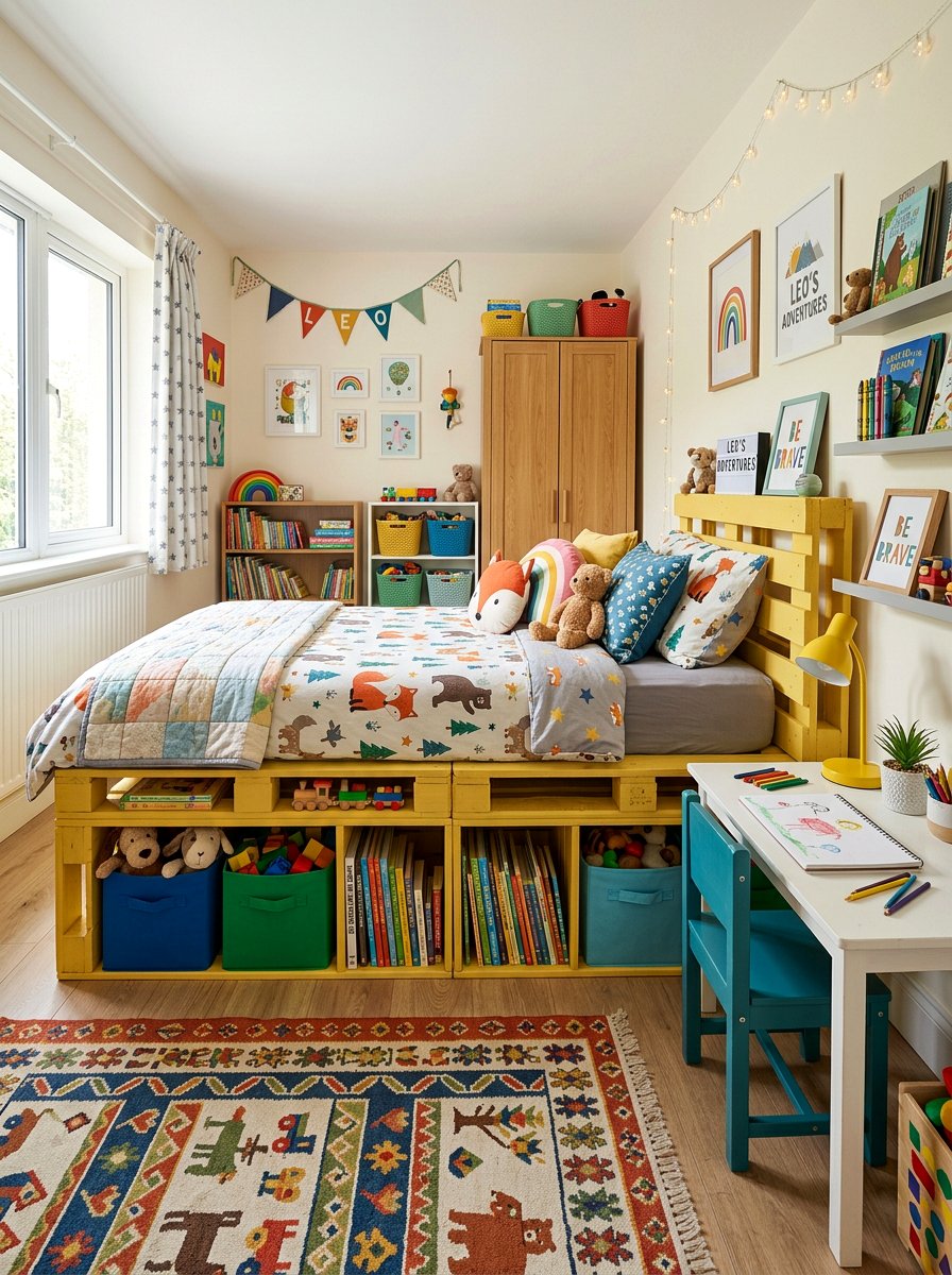 Twin Size Pallet Bed - 25 Pallet bed ideas with storage