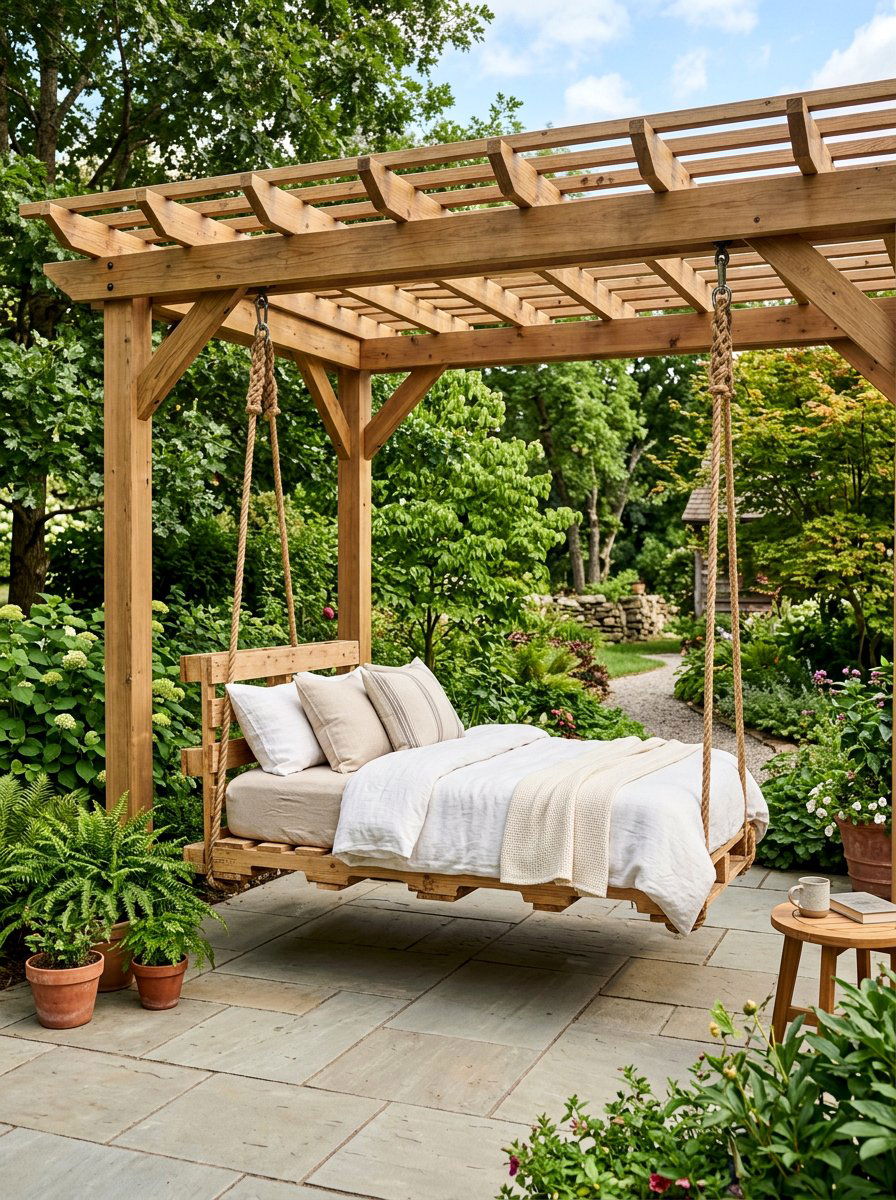 Twin Size Pallet Swing - 25 Pallet Hanging Swing Bed Ideas