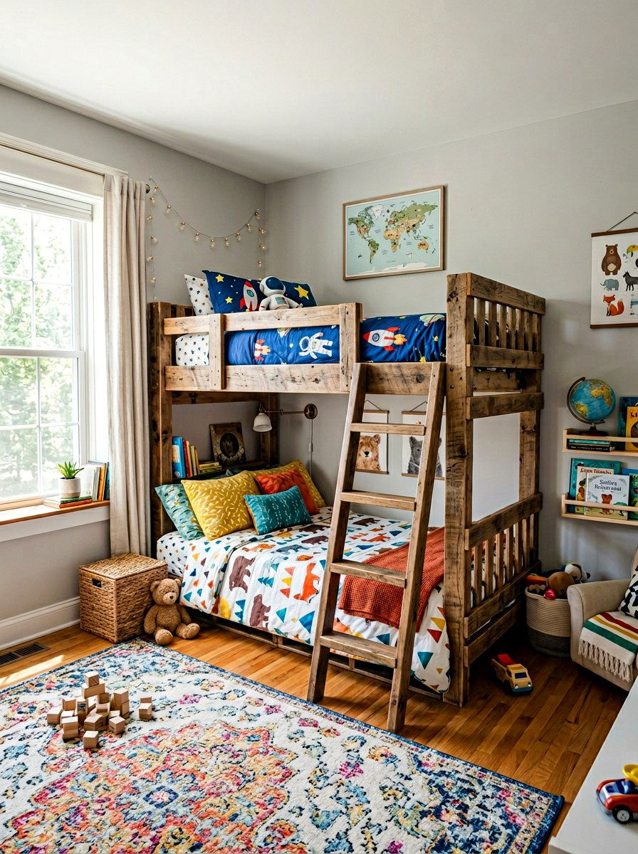 Twin over full pallet bunk bed - 25 Pallet bunk bed ideas