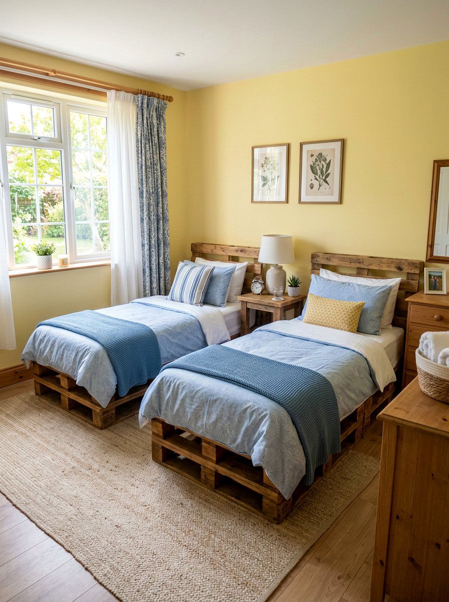 Twin pallet bed guest room - 25 Pallet bed ideas for guest room