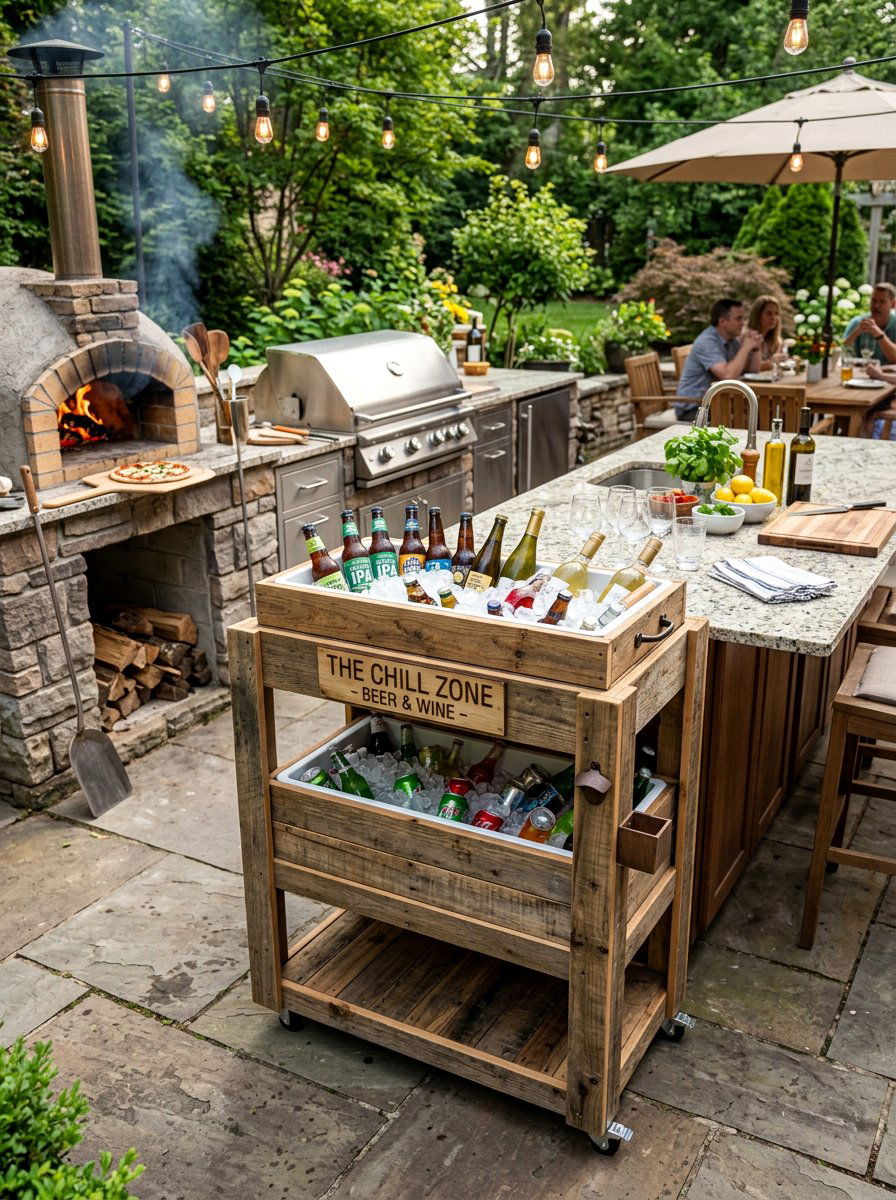 Two Tier Pallet Cooler - 25 Pallet Ice Chest Holder Ideas