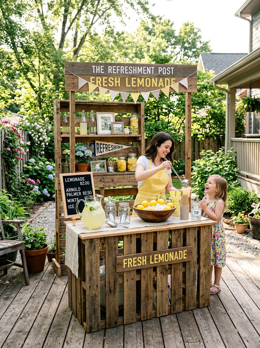 Two Tier Pallet Lemonade Stand - 25 Pallet Lemonade Stand Ideas