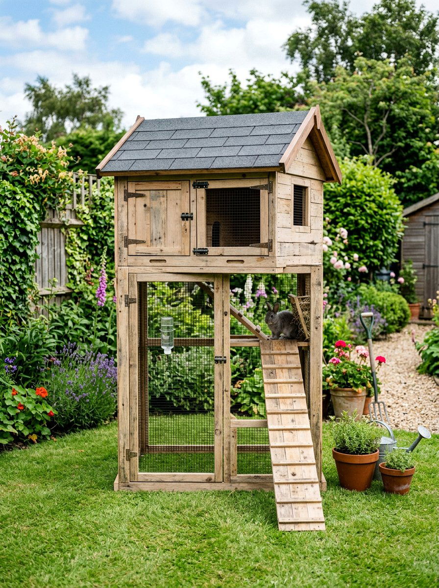 Two story rabbit hutch - 25 Pallet Rabbit Hutch Ideas