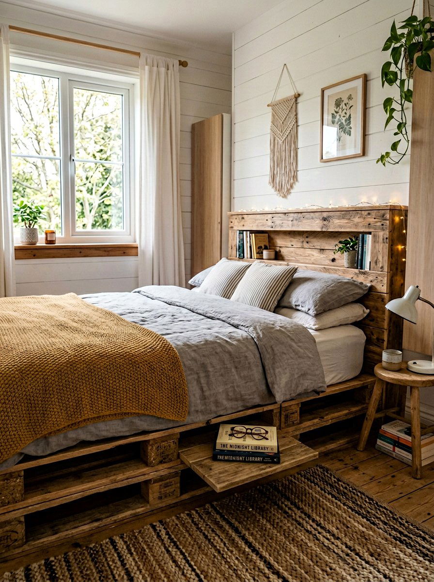 Under Headboard Storage Compartment - 25 Pallet bed ideas with hidden storage