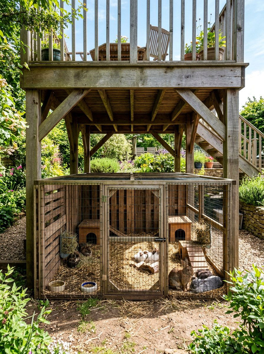 Under porch rabbit pen - 25 Pallet Rabbit Hutch Ideas