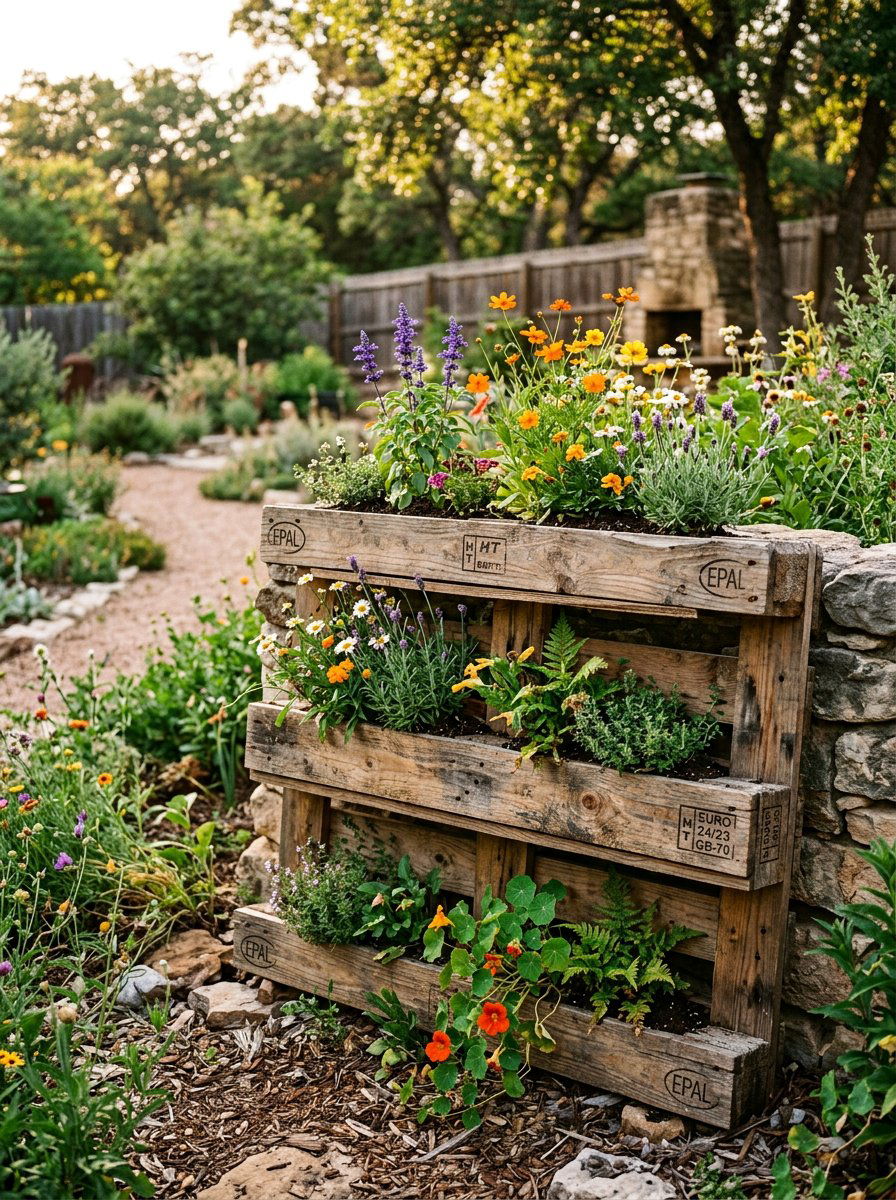 Upcycled shipping pallet planter - 25 Pallet Hanging Planter Ideas