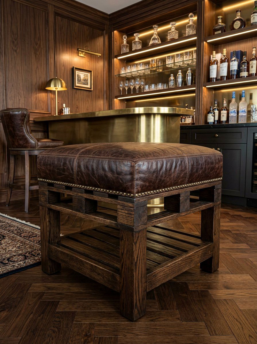 Upholstered Seat Pallet Stool - 25 Pallet Bar Stools Ideas