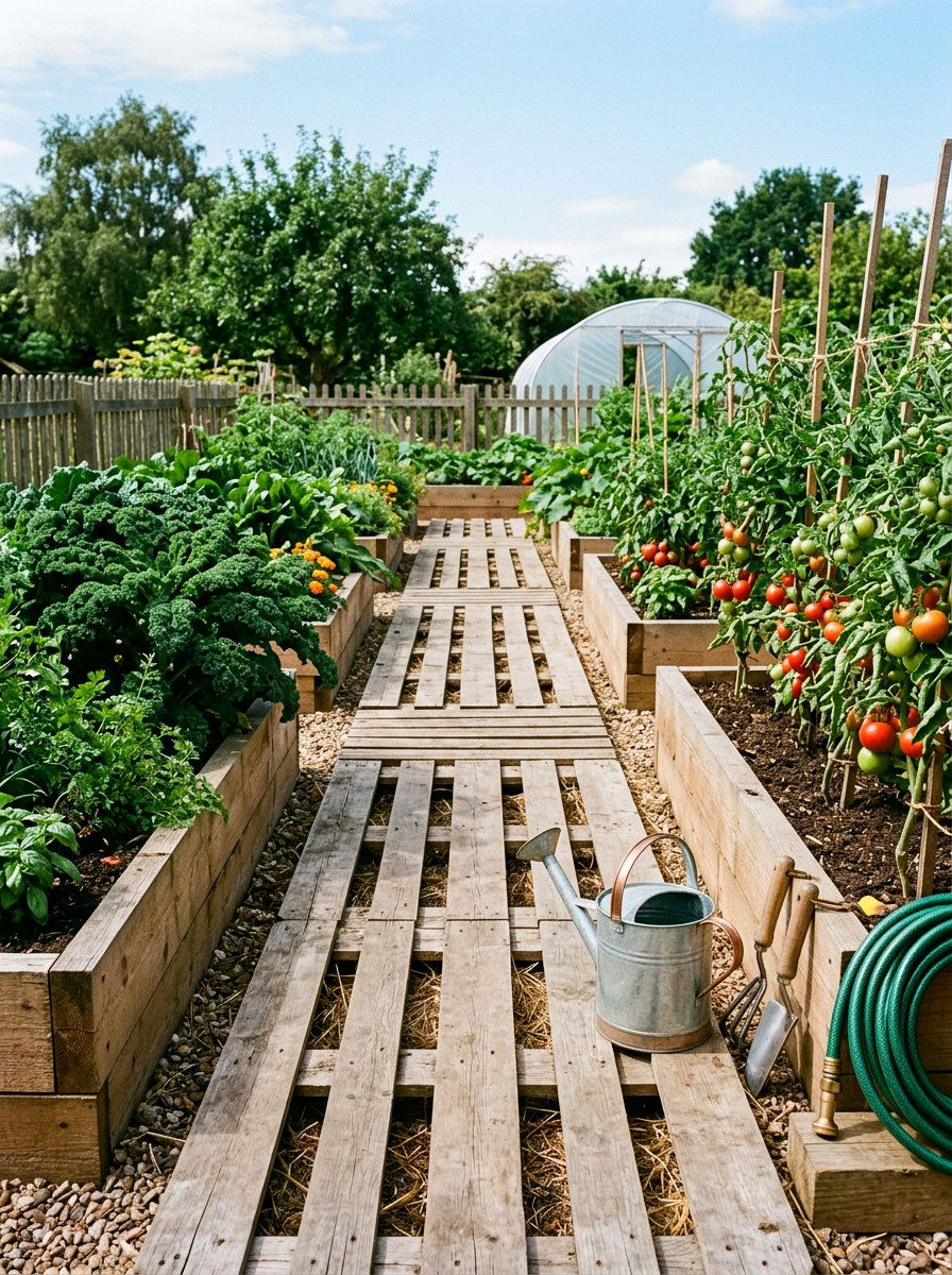 Vegetable Garden Aisle - 25 Pallet Walkway for Garden Ideas