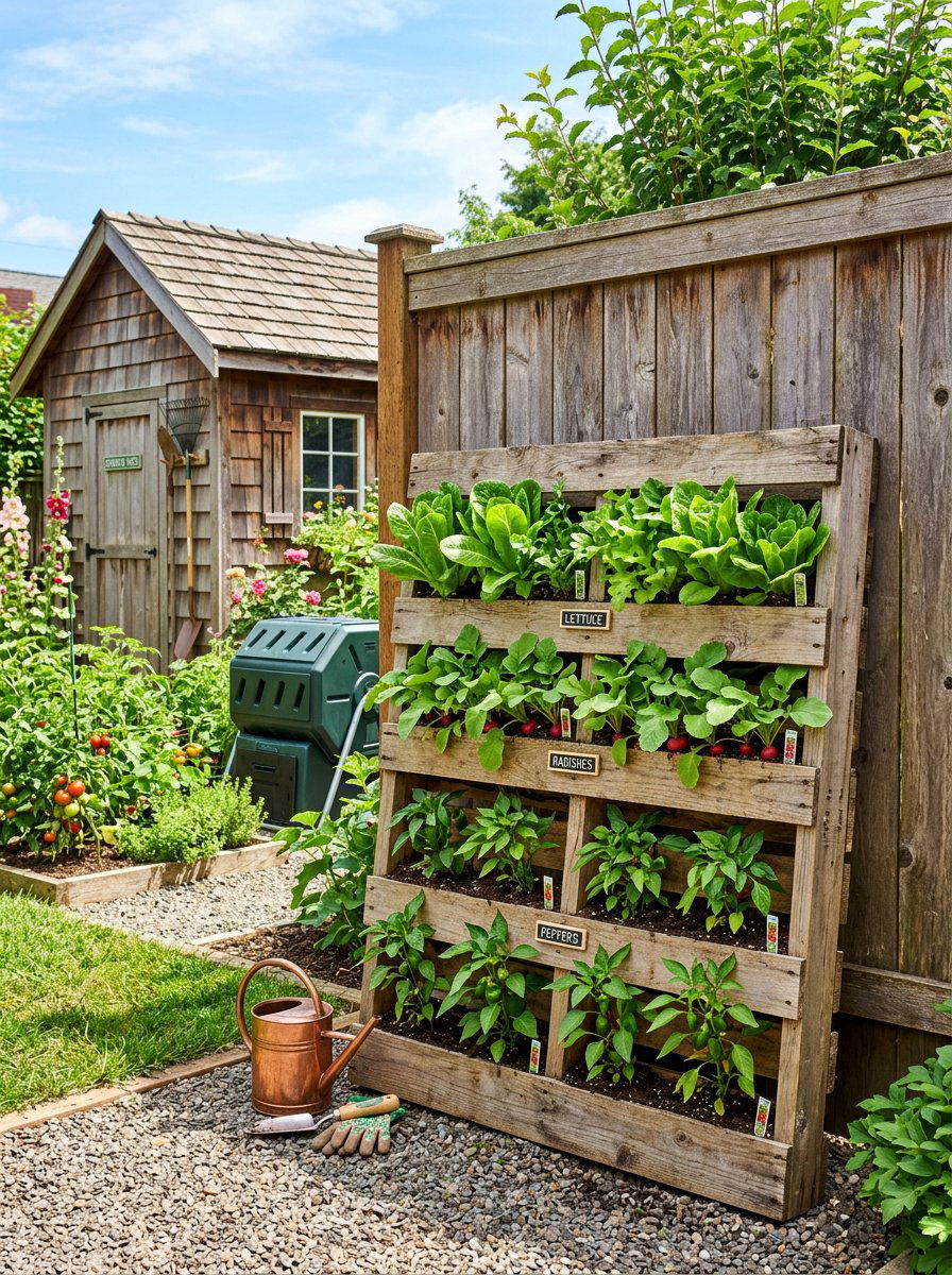Vegetable Garden Pallet - 25 Pallet Wall Planter Ideas