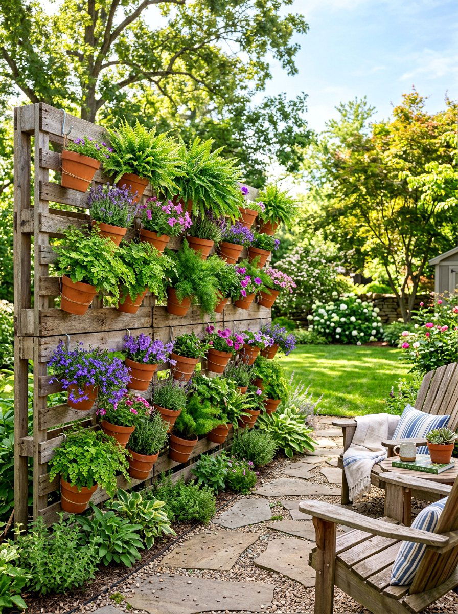 Vertical Garden Pallet Fence - 25 Pallet Fence for Backyard Ideas