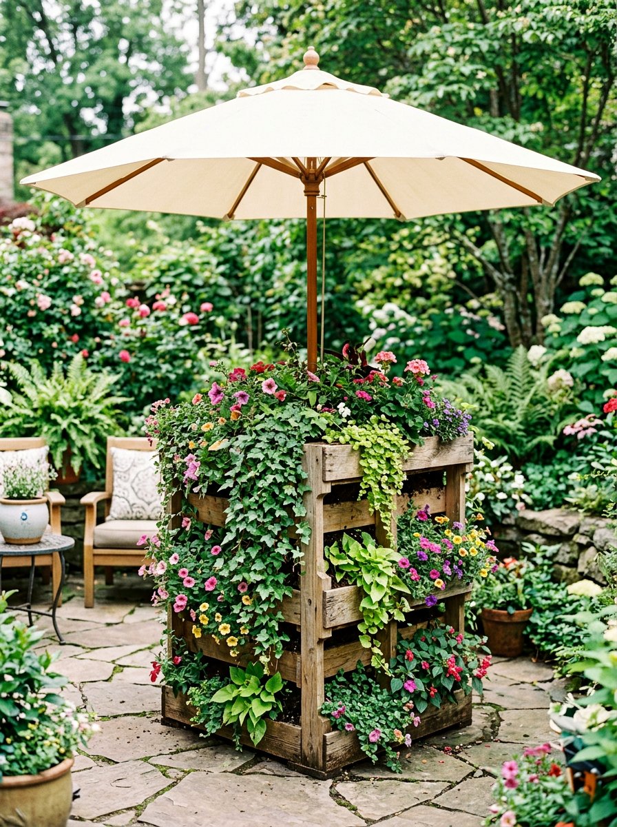 Vertical Garden Pallet - 25 Pallet Umbrella Stand Ideas