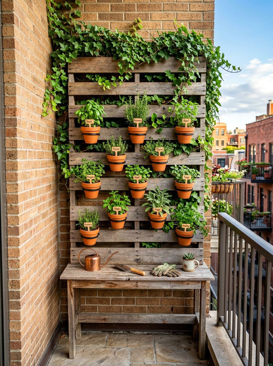 Vertical Pallet Garden Station - 25 Pallet Potting Bench Ideas