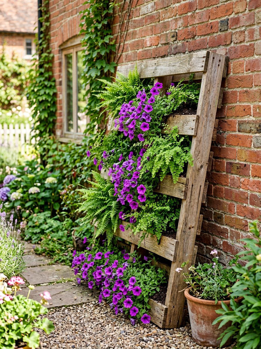 Vertical Pallet Planter - 25 Pallet Garden Art Ideas