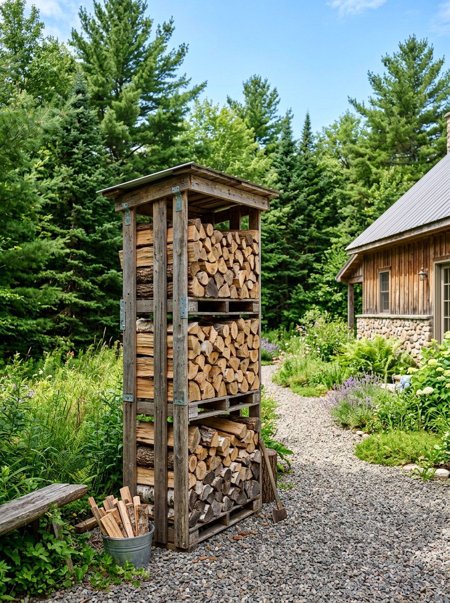 Vertical Pallet Wood Rack - 25 Pallet Firewood Storage Rack Ideas