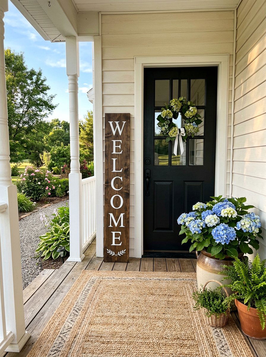 Vertical Porch Welcome Sign - 25 Pallet Outdoor Sign Ideas