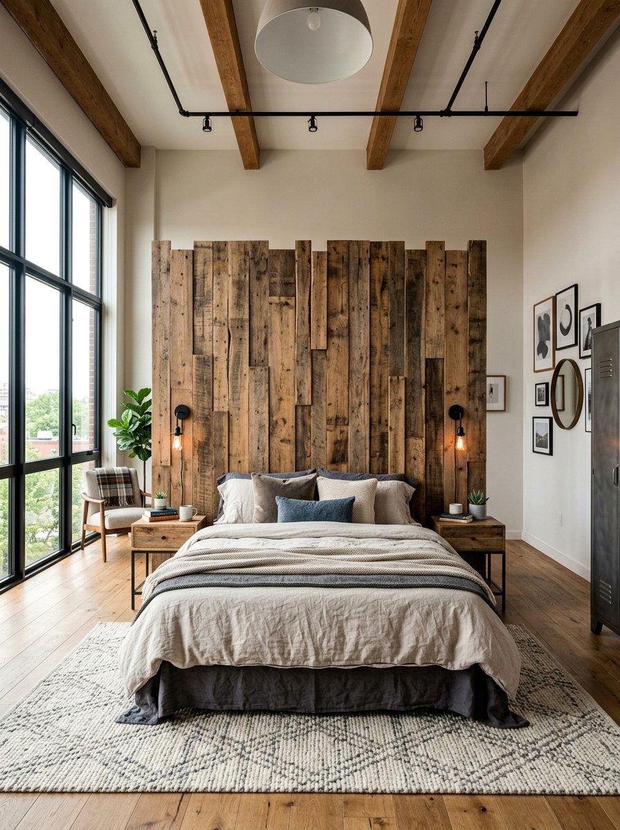 Vertical pallet headboard - 25 Pallet headboard ideas