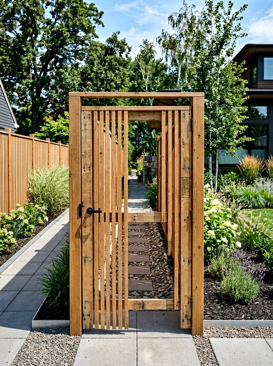 Vertical slat pallet gate - 25 Pallet Garden Gate Ideas