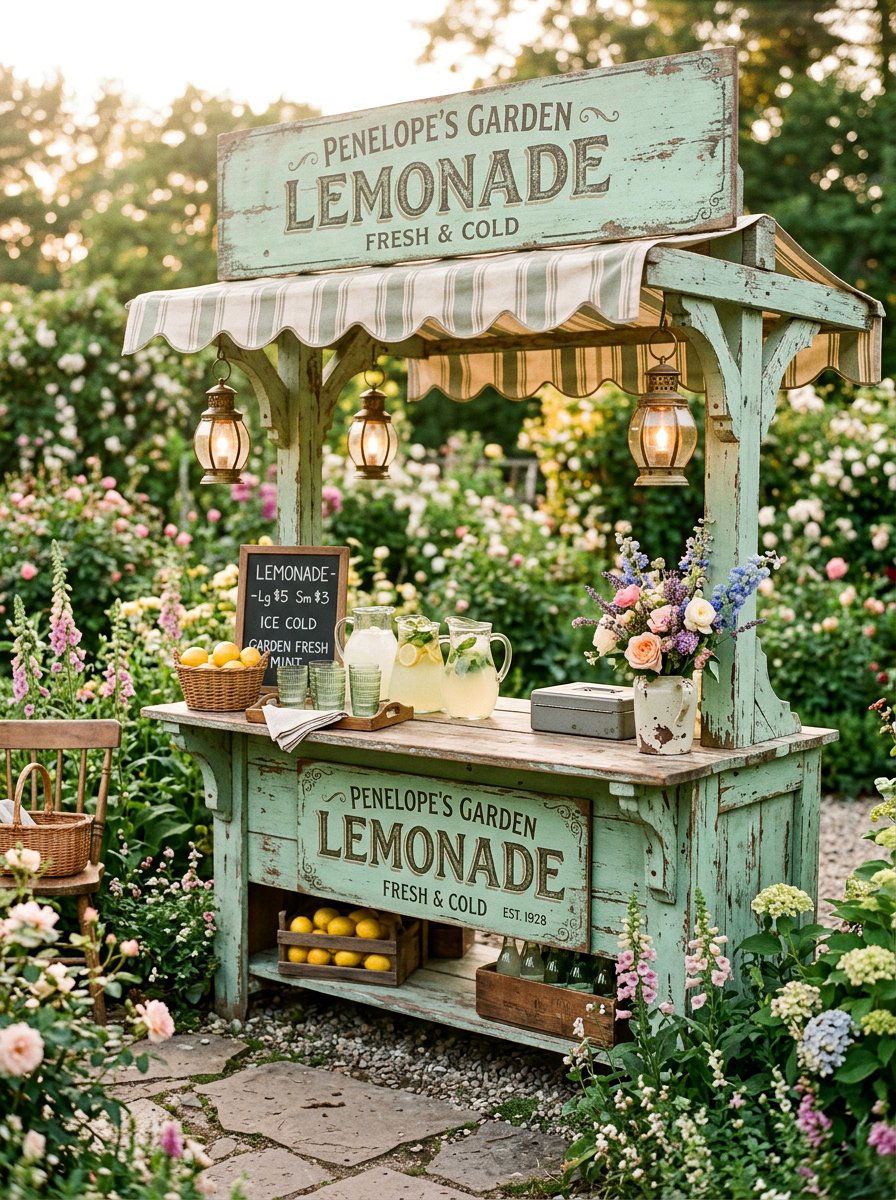 Vintage Style Lemonade Stand - 25 Pallet Lemonade Stand Ideas
