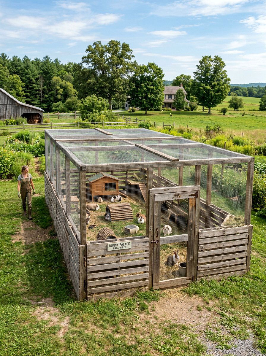 Walk in rabbit pen - 25 Pallet Rabbit Hutch Ideas