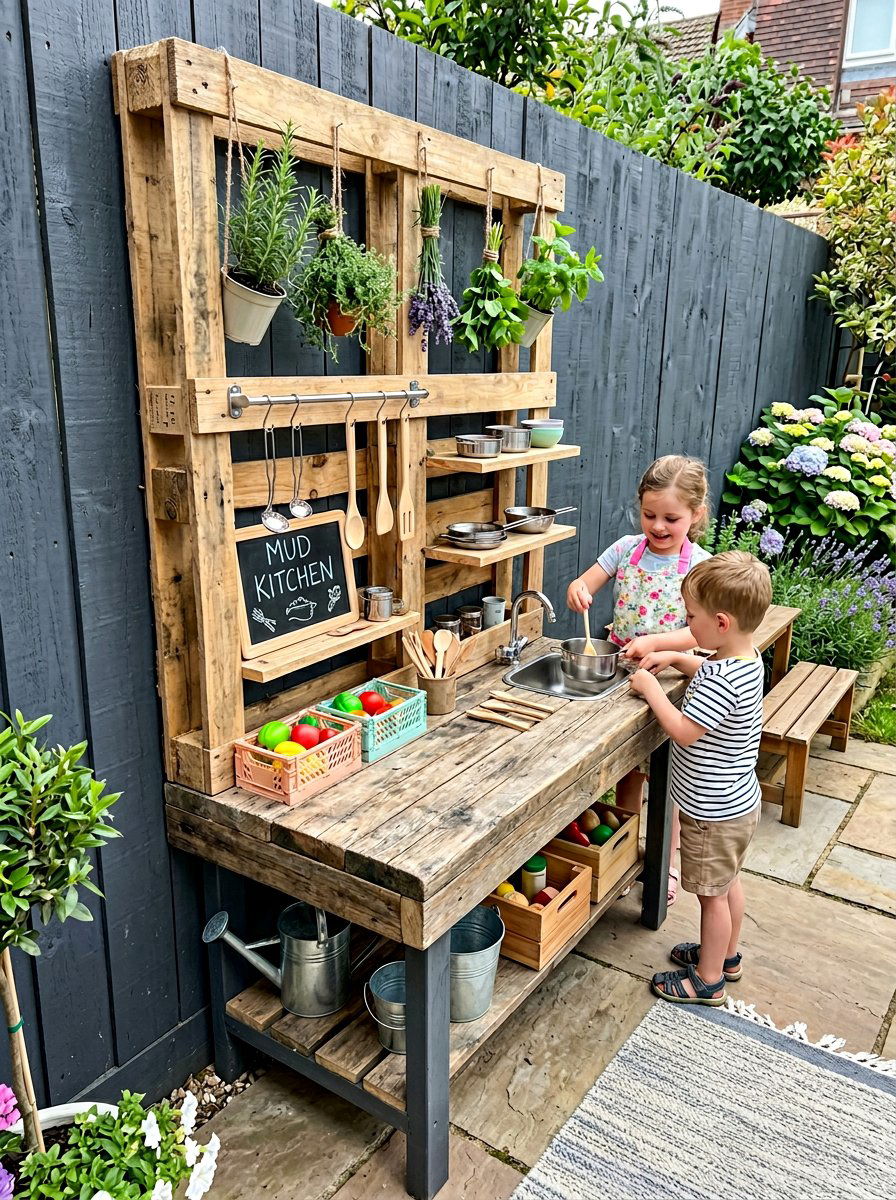 Wall Mounted Outdoor Play Kitchen - 25 Pallet Outdoor Play Kitchen Ideas