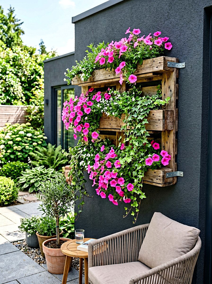 25 Stunning Pallet Vertical Flower Garden Ideas for Small Spaces