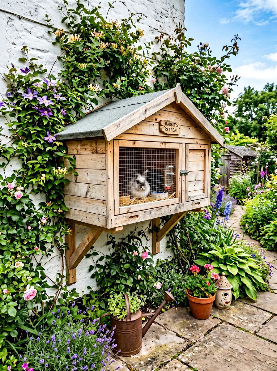 Wall mounted rabbit hutch - 25 Pallet Rabbit Hutch Ideas