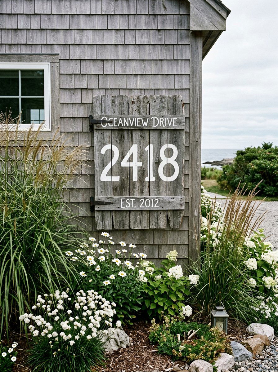 Weathered Gray Pallet Address Display - 25 Pallet Address Number Plaque Ideas