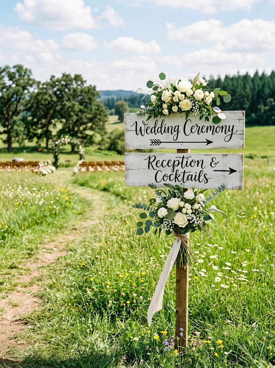 Wedding Ceremony Direction Sign - 25 Pallet Outdoor Sign Ideas