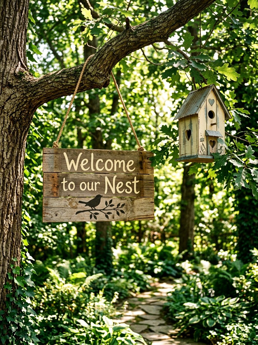 Welcome To Our Nest Sign - 25 Pallet Outdoor Sign Ideas