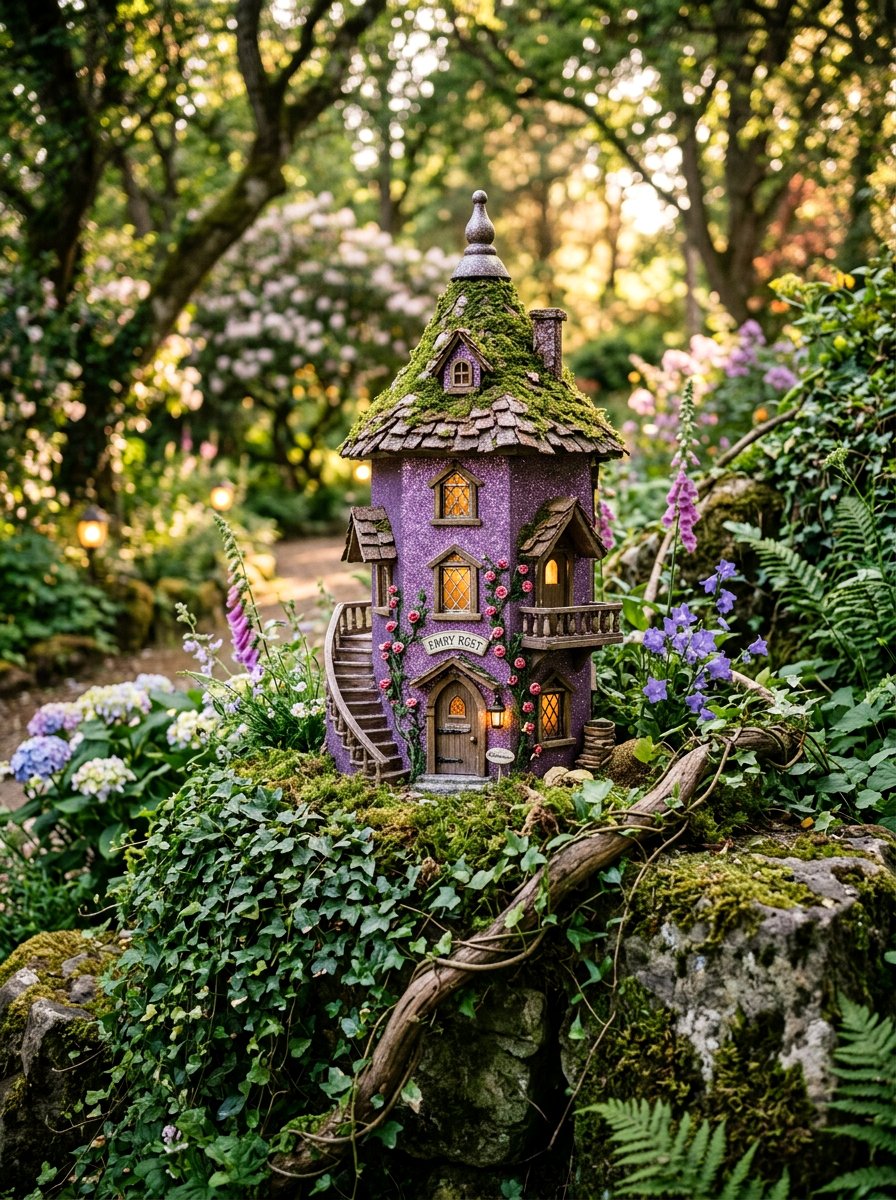 Whimsical Fairy Birdhouse - 25 birdhouse painting ideas